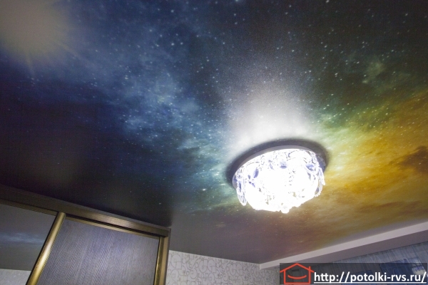 Натяжные потолки в виде неба