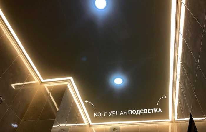 Натяжные потолки с контурной подсветкой